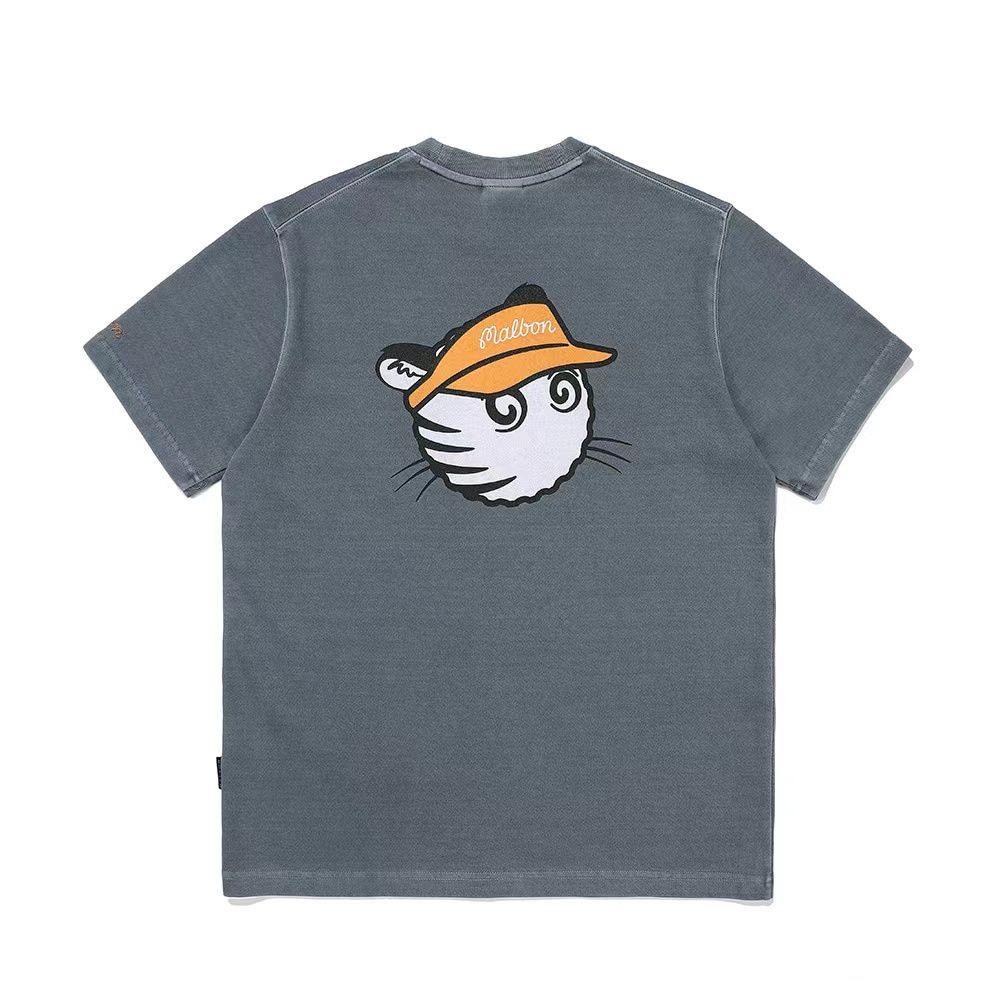 MALBON 夏 人気 ゴルフウェア 男女兼用 半袖Tシャツ プリント
