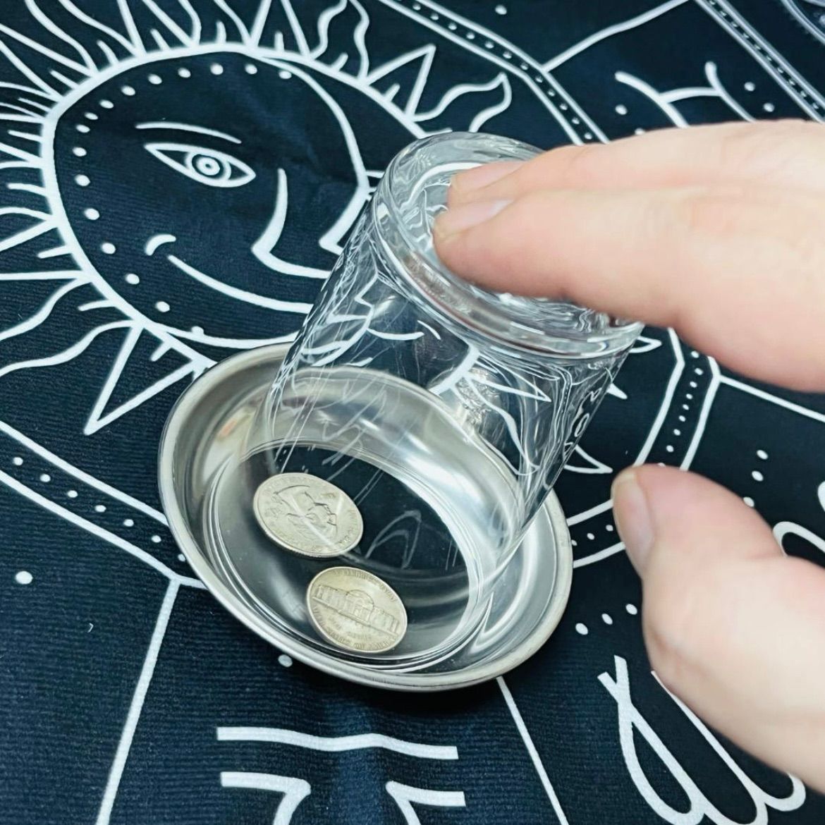 誰でも今すぐ出来る コイン貫通マジック グラス&トレイ セット 説明書付 手品