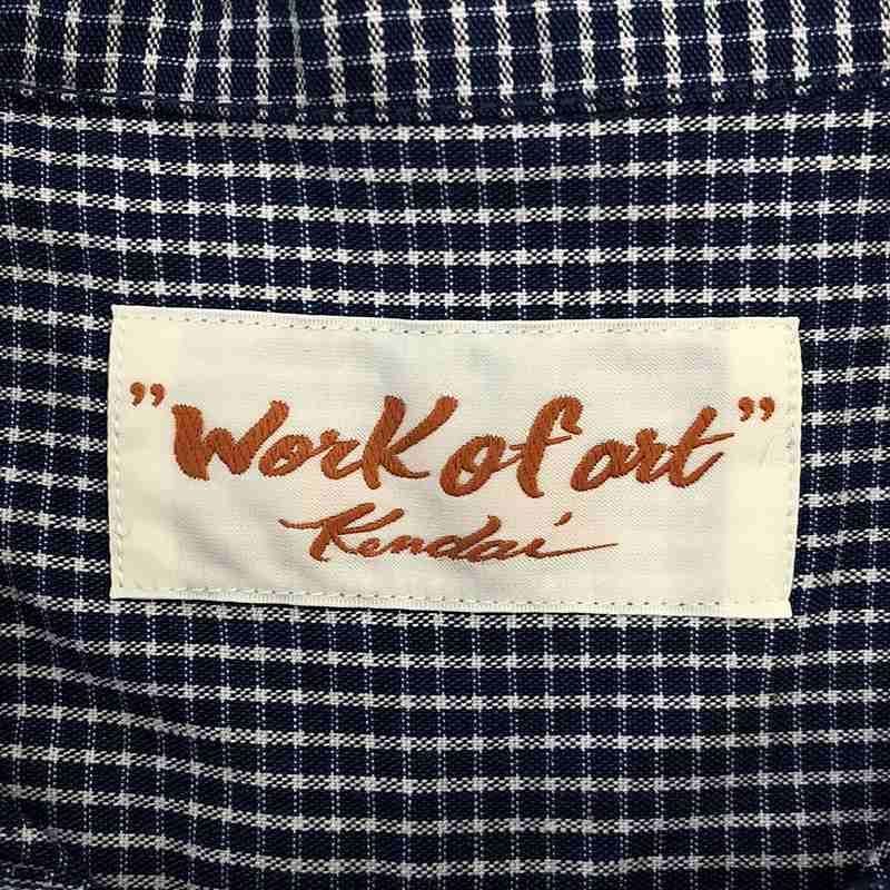 Work of Art Kendai / ワークオブアートケンダイ | 2024SS | ガンクラブチェック 刺しゅう ステンシルプリント カバーオールジャケット | M | ブルー | メンズ Work of Art Kendai / ワークオブアートケンダイ | 2024SS | ガン