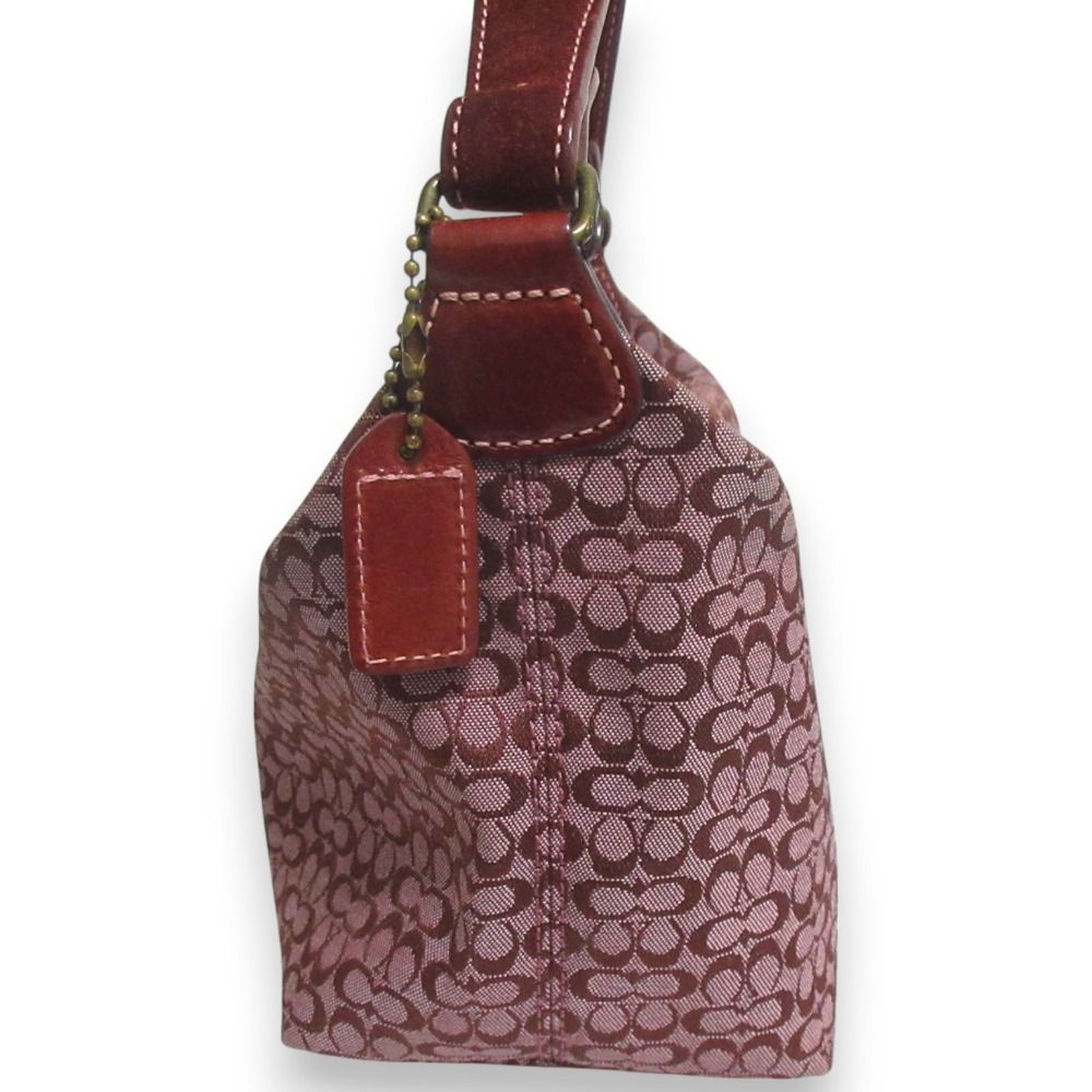 美品 COACH コーチ ミニシグネチャー キャンバス アクセサリーポーチ  