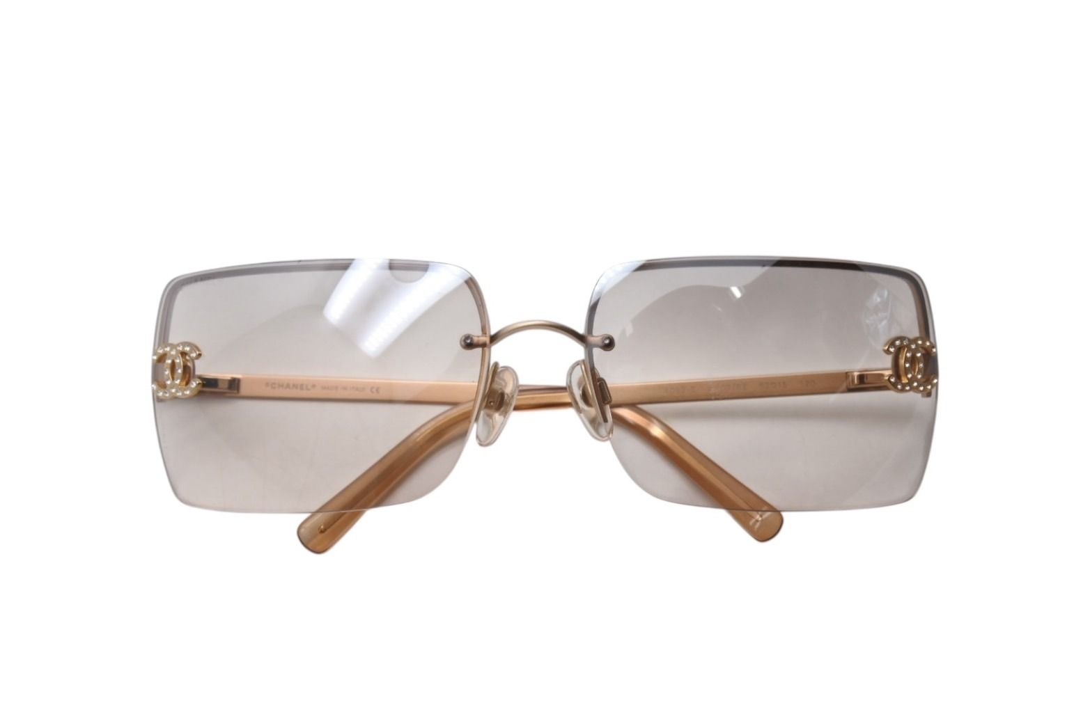 極美品 CHANEL シャネル リムレス サングラス 4092-B c.102/8Z