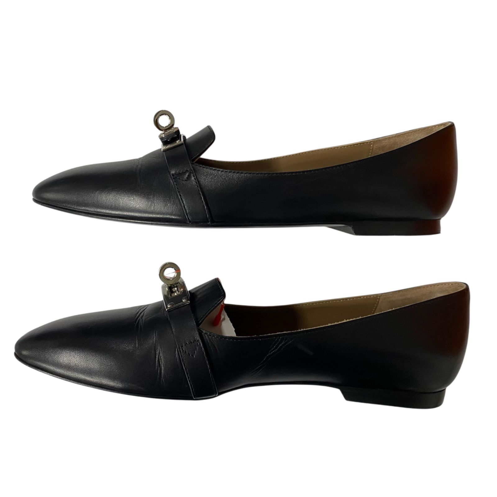 ○エルメス HERMES ケリー金具 パンプス レザー ブラック 35、22cm