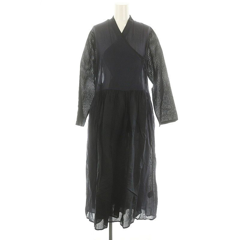 Maison de soil メゾンドソイルカシュクールワンピース黒コットン