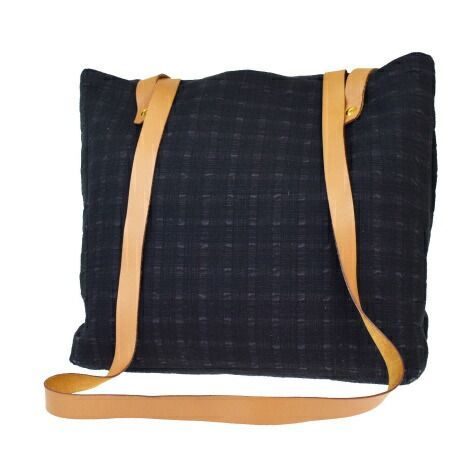 【中古】 エルメス HERMES アメダバ カバドゥポッシュ トートバッグ ショルダー ブラック ブラウン キャンバス レザー 60MA774