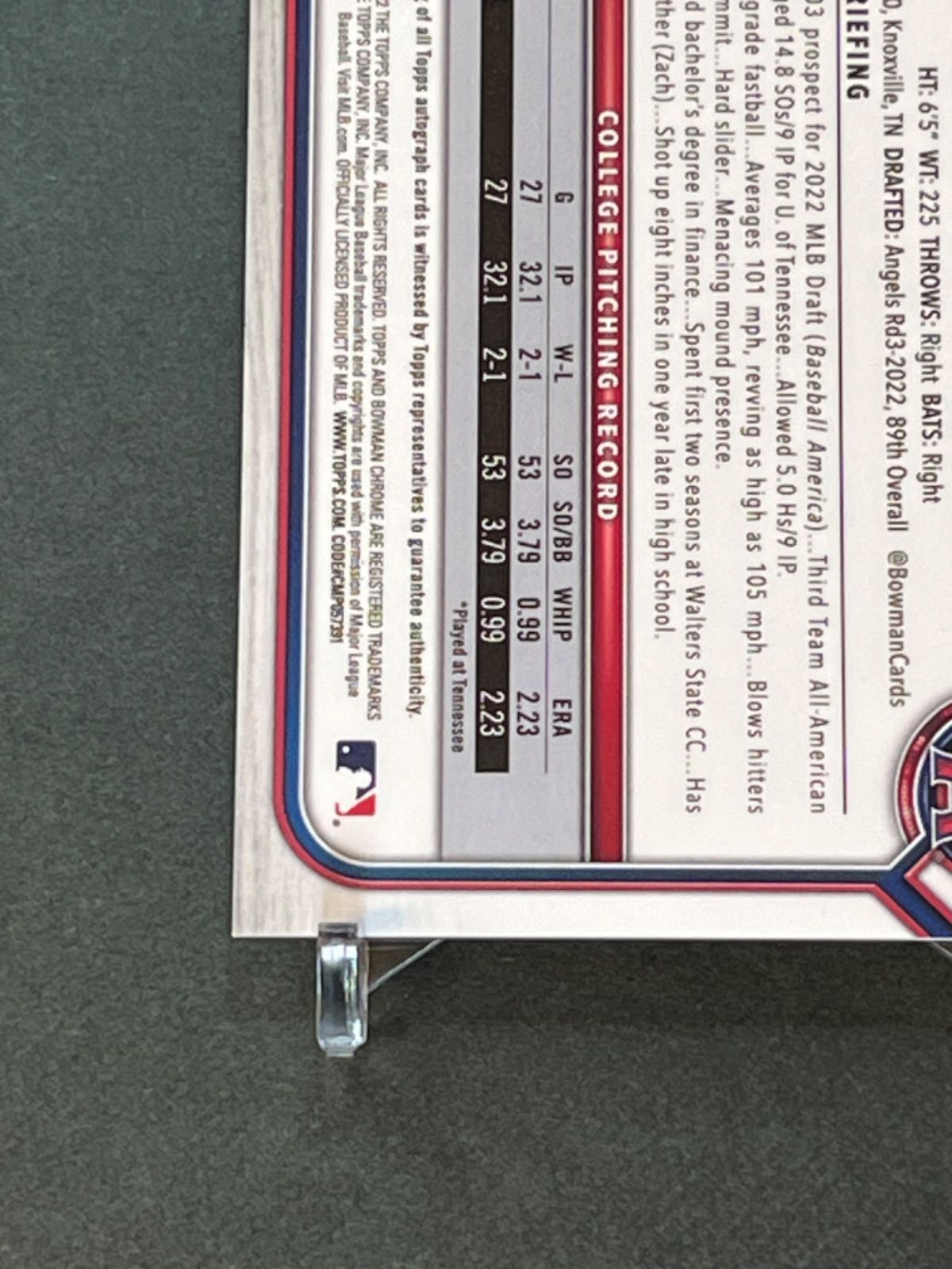 ベンジョイス直筆サインカード 2022 Bowman Chrome 1st Bowman 