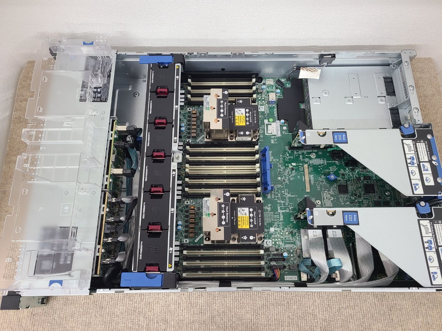 HP ProLiant DL380 Gen10 ヒートシンクx2基 NVMe Slim SAS Riser 搭載【動作確認済み 本体のみ】  [SV027]