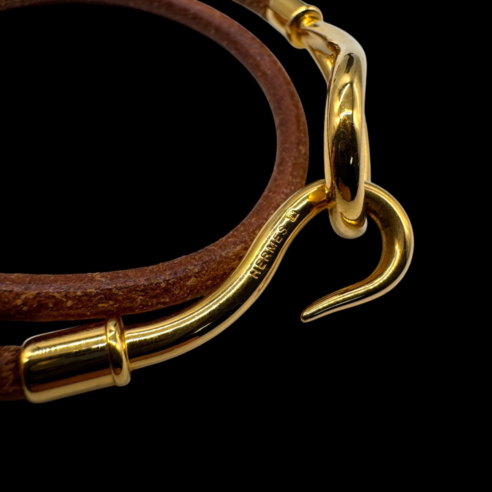 HERMES エルメス ジャンボレザー チョーカー ブレスレット ゴールド金具 ジュエリー き