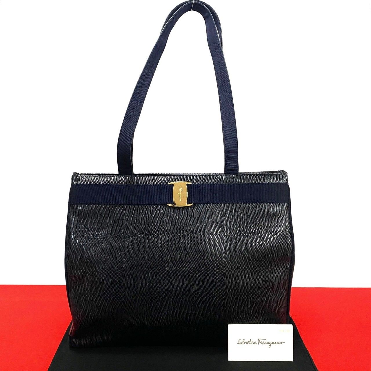 フェラガモ リボン トート 美品 Salvatore Ferragamo】フェラガモ『ヴァラ リボン トートバッグ
