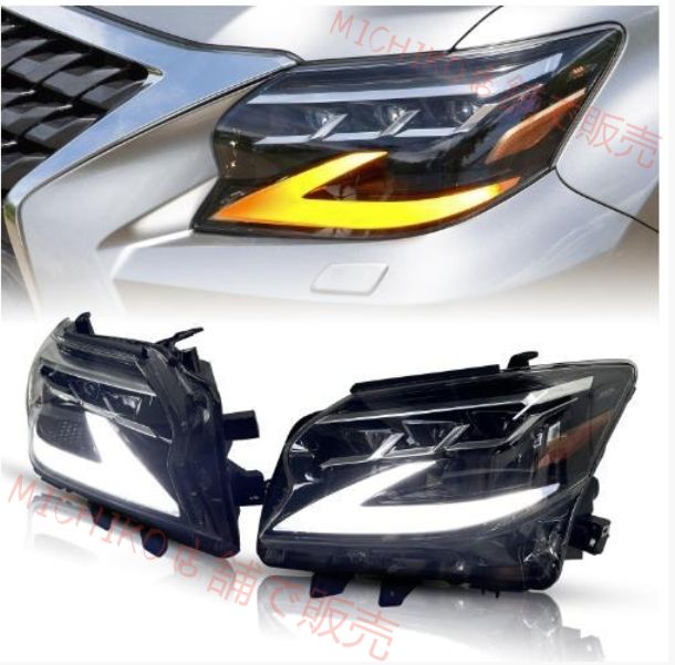 レクサス GX460 2015-2021 ヘッドランプ ヘッドライト流れるシャルウィンカー 外装カスタム FFCRYSTALESIA_COM