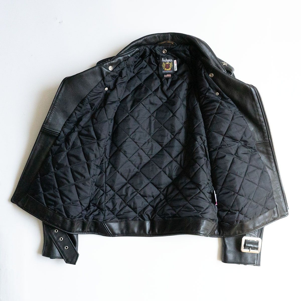 Schott ショット ダブルライダース L ウール ブラック スタッズ USA 美品/ビッグサイズ】SCHOTT【613UST/ワンスター ダブル
