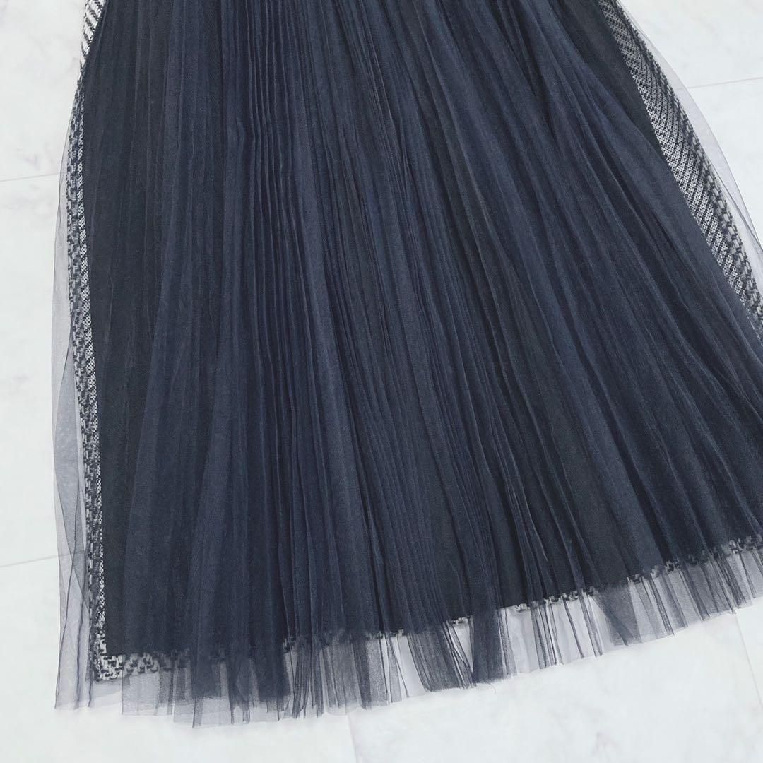 ツイードチュールプリーツスカート 34