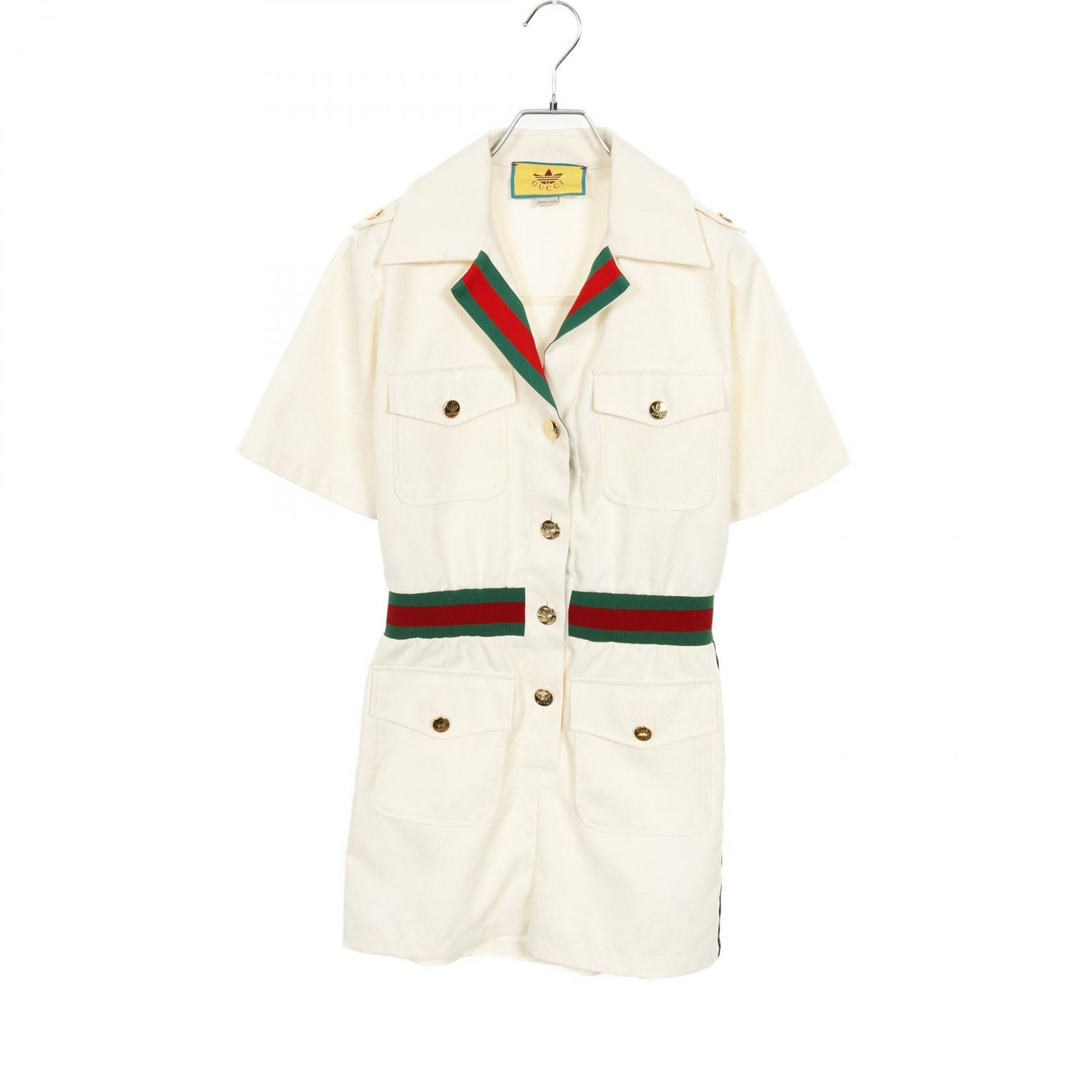 グッチ GUCCI ツナギ GUCCI × adidas シェリーライン GG柄 703000 白系 その他 オールインワン レディース Used C