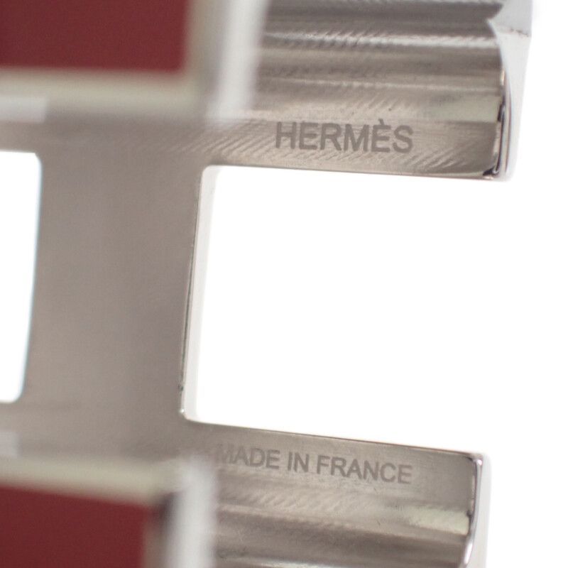 ☆状態良好☆【HERMES】Hシュヴァル スカーフリング メタル レッド