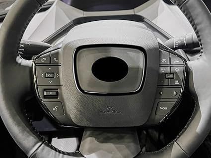TADOKAPATUトヨタ 新型プリウス 60系 専用 ステアリングパネル センターリング ガーニッシュ インテリアパネル 簡単取付 ABS樹脂製 1PCS PRIUS ZVW60 ZVW65 MXWH60 MXWH65 (ピアノブラック)