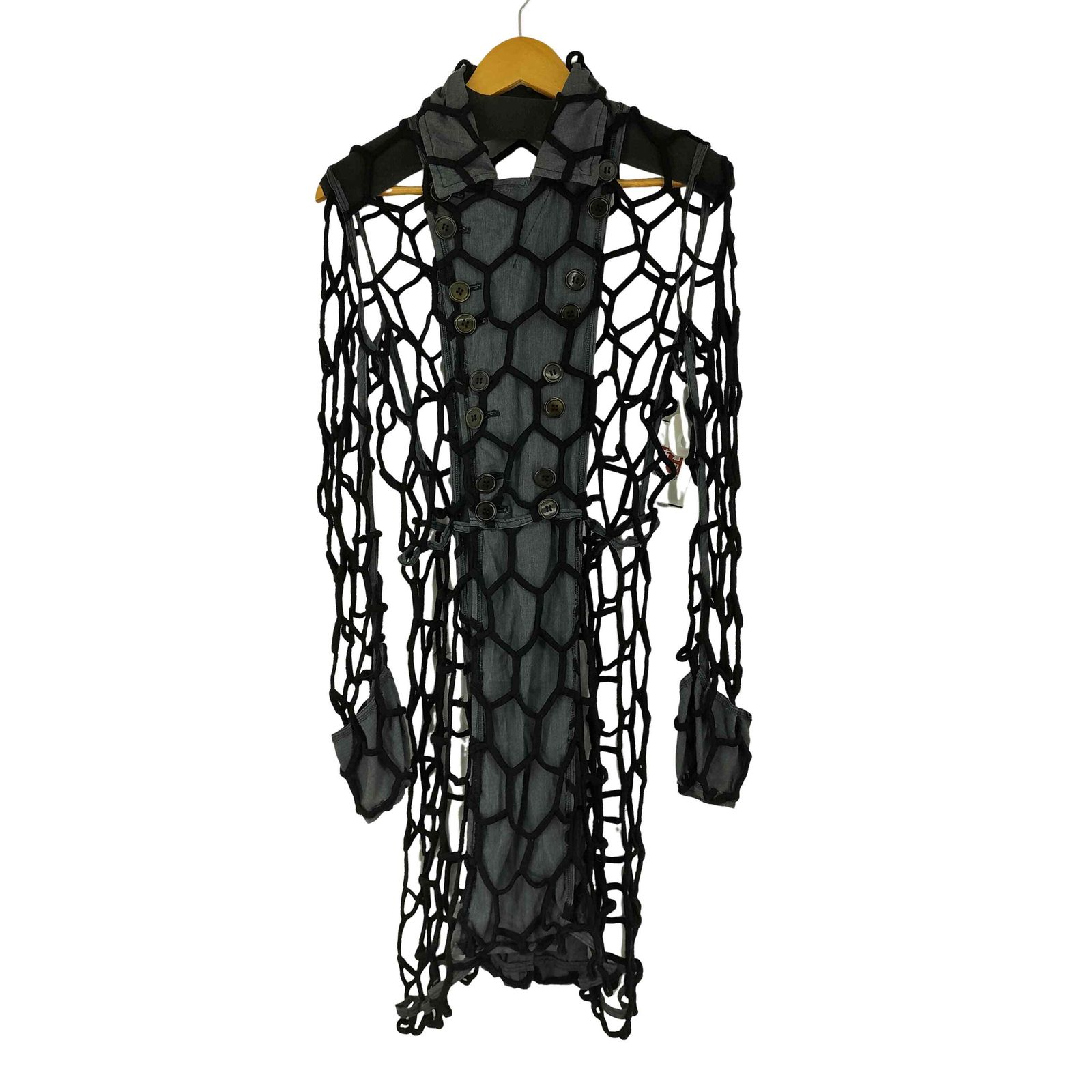 コムデギャルソンオムプリュス COMME des GARCONS HOMME PLUS 15SS 反戦期 ヘキサゴンメッシュデザイントレンチコート メンズ JPN XS