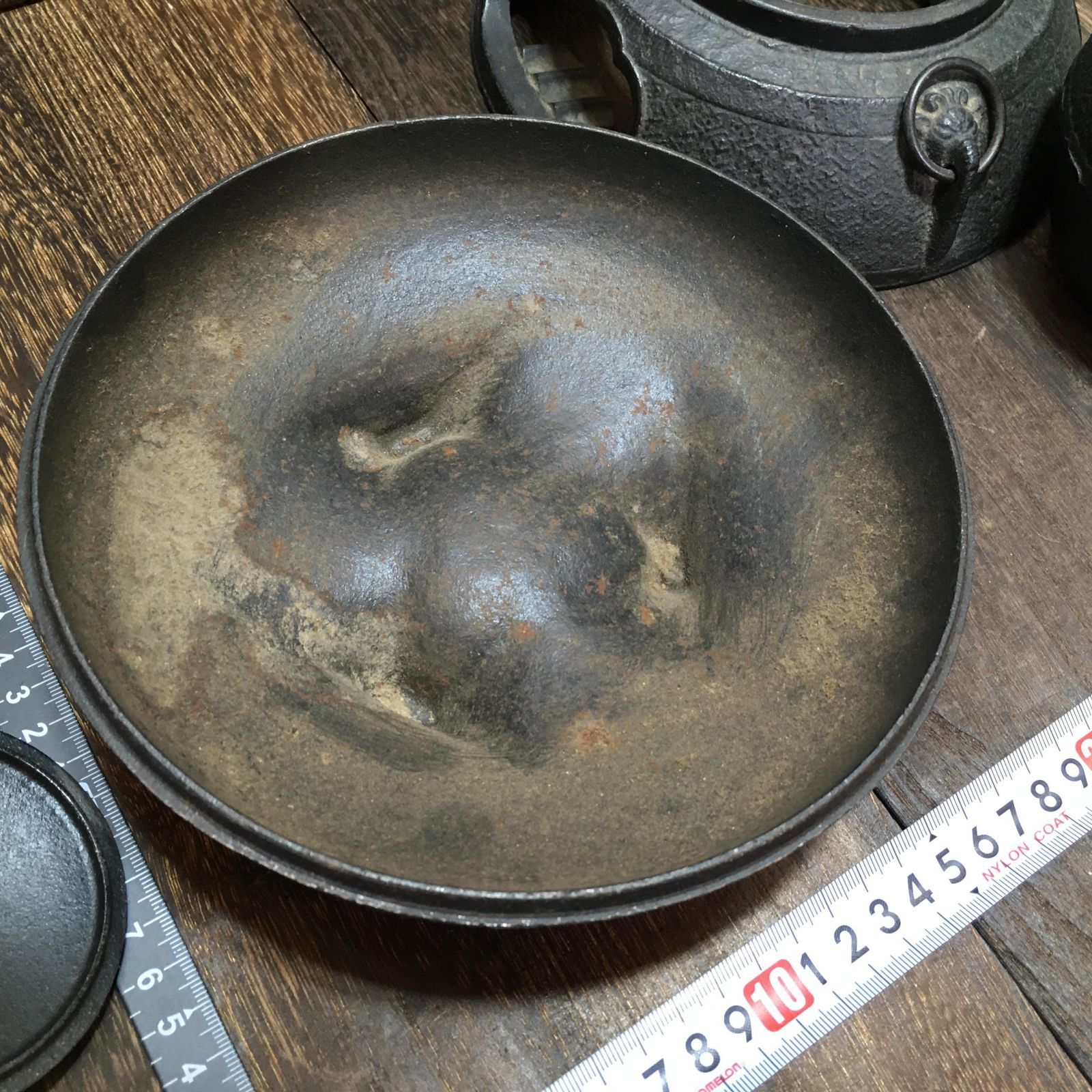 鉄器 風炉釜 茶道具 古民具 鉄 伝統工芸 昭和レトロ インテリア