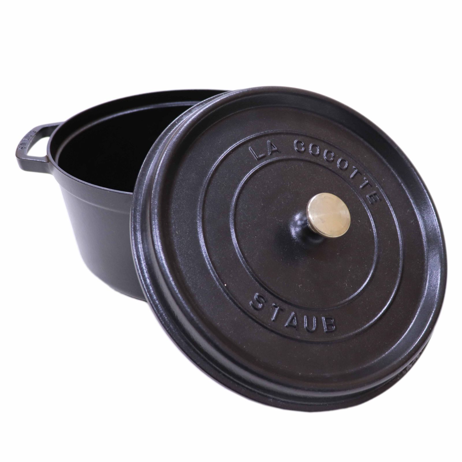 ストウブ ココットラウンド22cm ブラック☆セラミックスチーマー