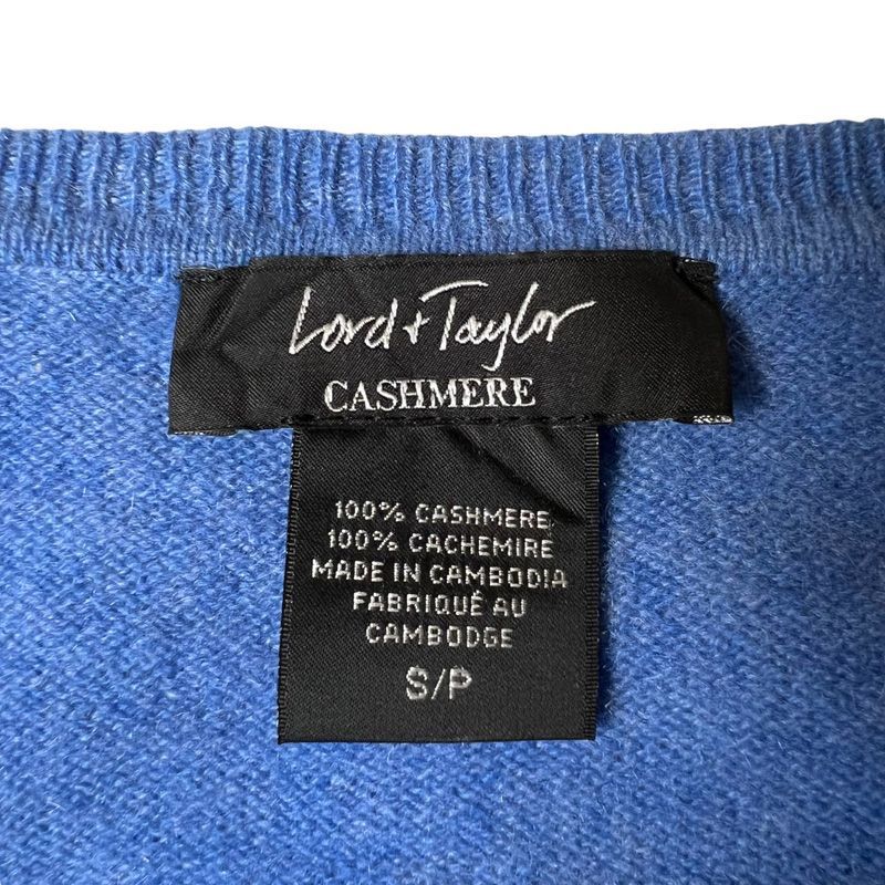 LORD&TAYLOR 無地 Vネック 100% カシミア ニット セーター S 