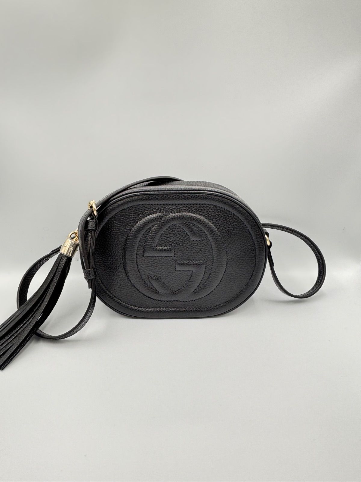 GUCCI ソーホー インターロッキングG タッセル ショルダーバッグ ブラック