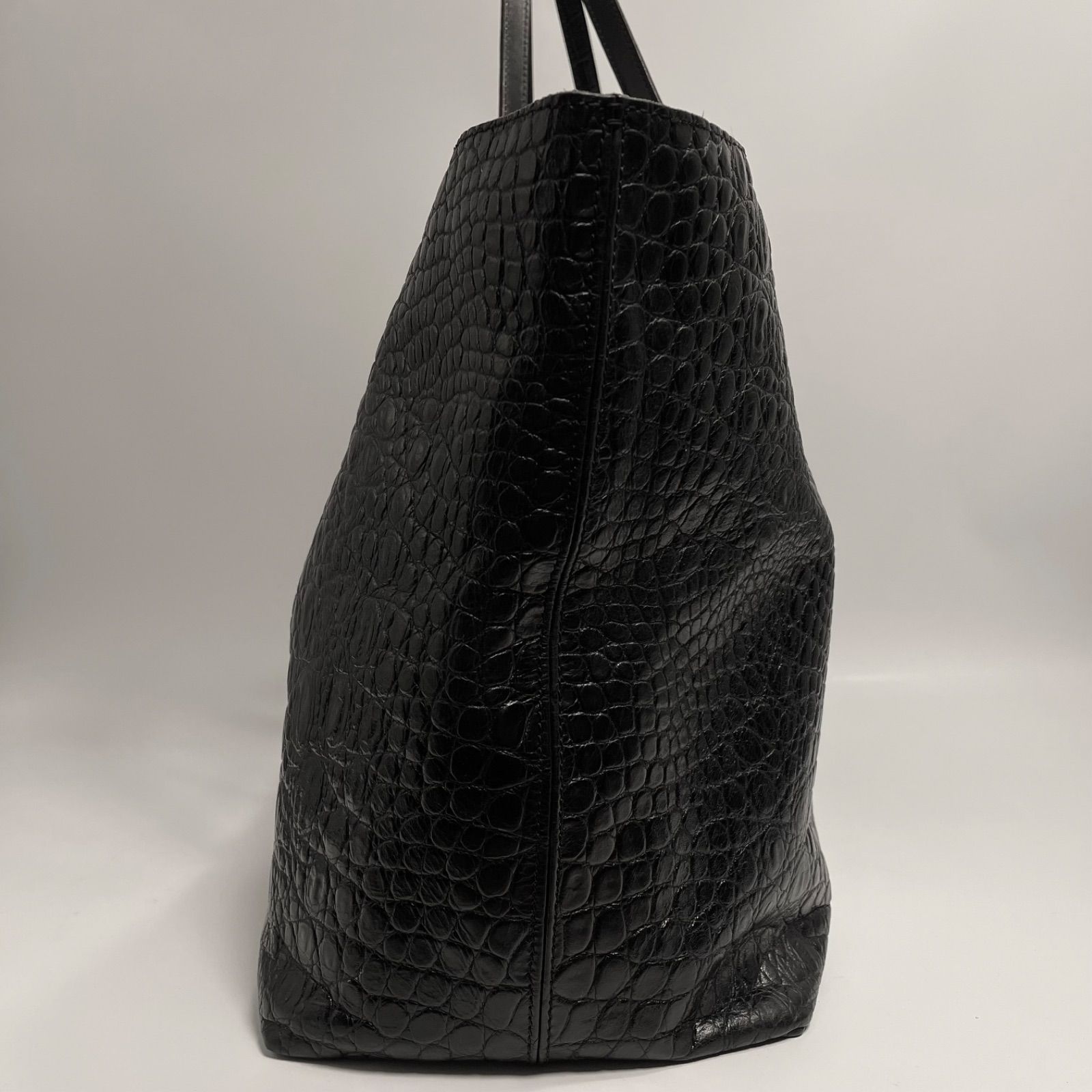 ✨Felisi フェリージ 10-45 ブラック クロコ型押し トートバッグ