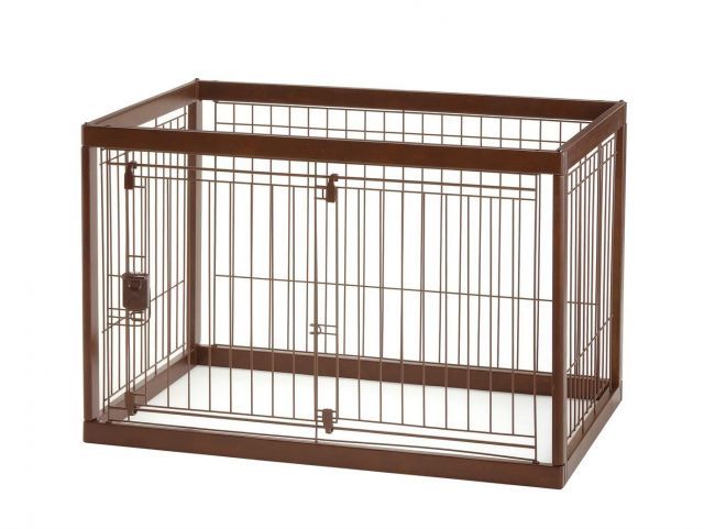 リッチェル 木製ペットサークル 90-60 90×60×59.5cm ダークブラウン