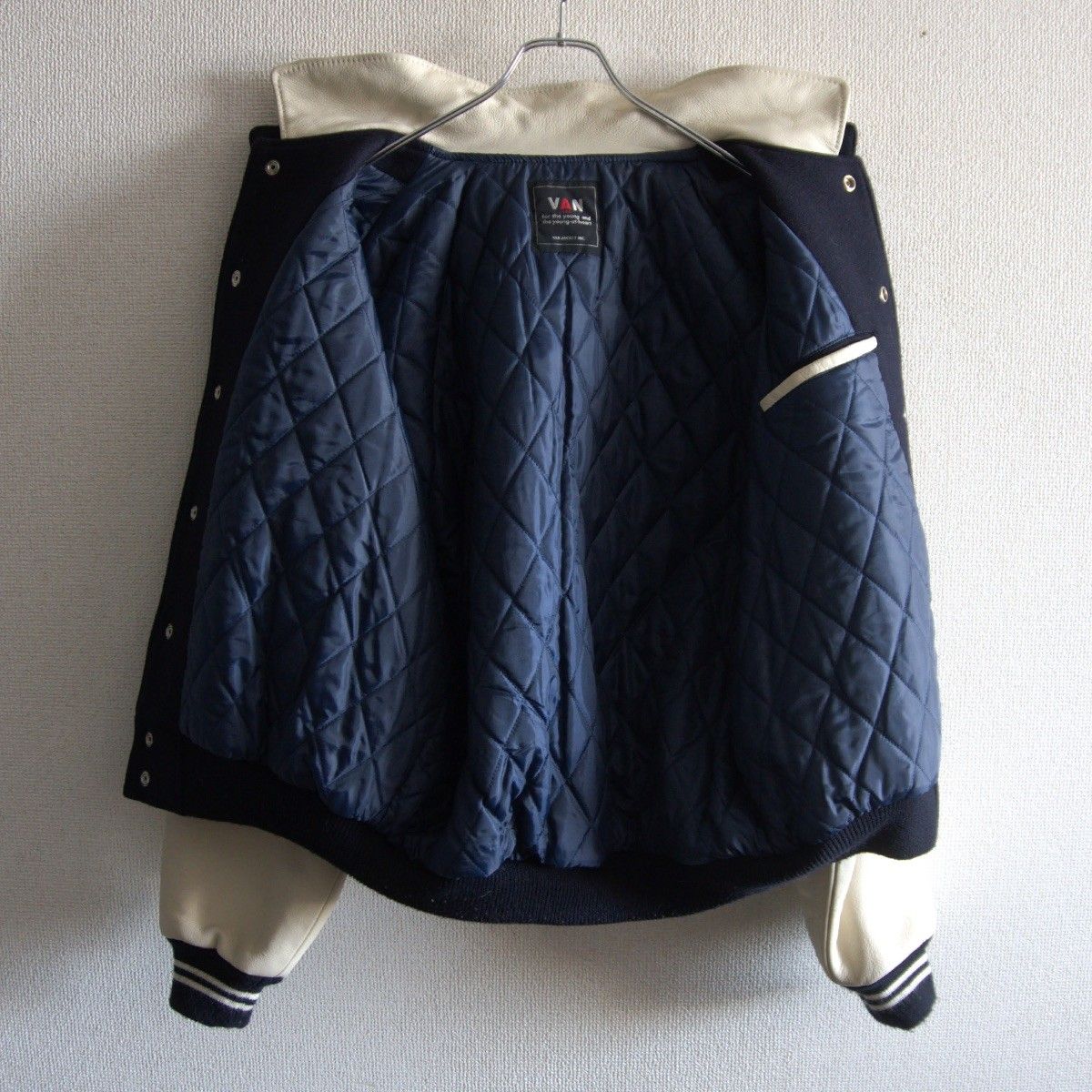 VAN スタジャン ウール・レザー NEW PICK UP vol,5】プレミアムレザースタジアムジャンパー
