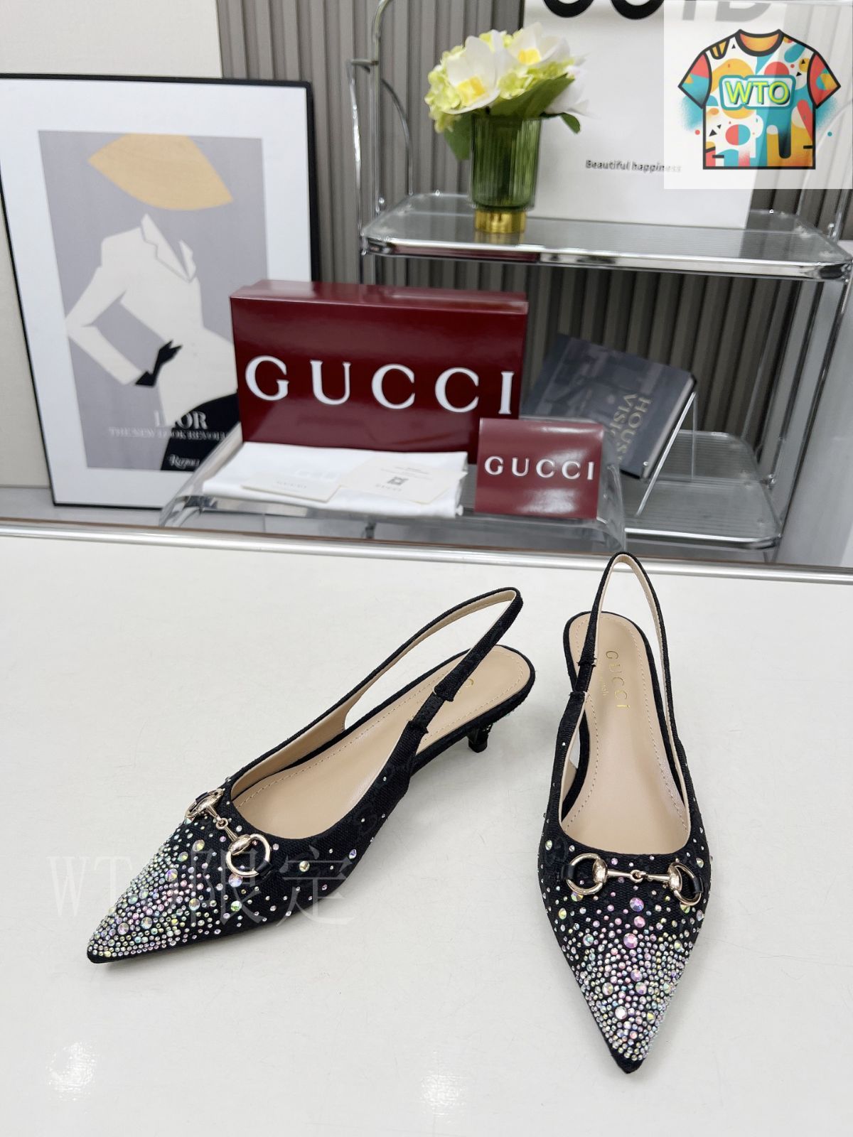 natsu♡ 特別値下げ‼︎ 【美品】GUCCI ヒール　シューズ Gucci 水鑽ハイヒールシューズ01-2 - メルカリ