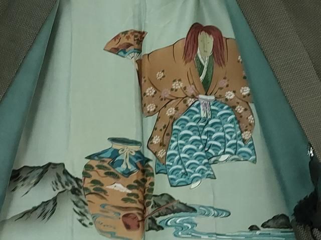 平和屋本店□極上 男性 本場大島紬 アンサンブル 長羽織 亀甲柄 羽裏