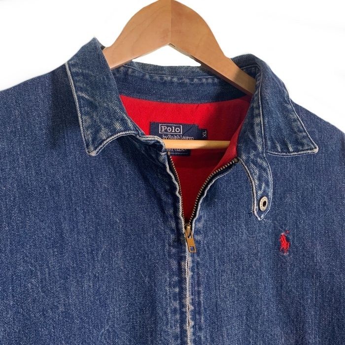 USA製　ポロ　ラルフローレン　デニムジャケット　スウィングトップ　XL Polo Ralph Lauren ポロラルフローレン デニム ジップアップ