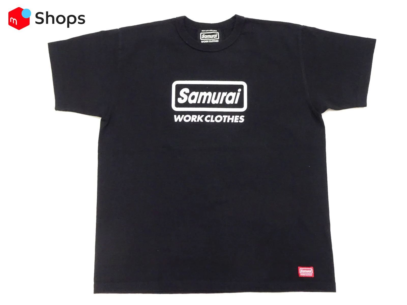 SWCT-102 サムライジーンズ SAMURAI JEANS ロゴTシャツ SAMURAI WORK CLOTHES 14番手丸胴ボディ 半袖Tシャツ サムライワーククローズ ヘビーウェイトTee  tシャツ ブラック 新品 アメカジショップ