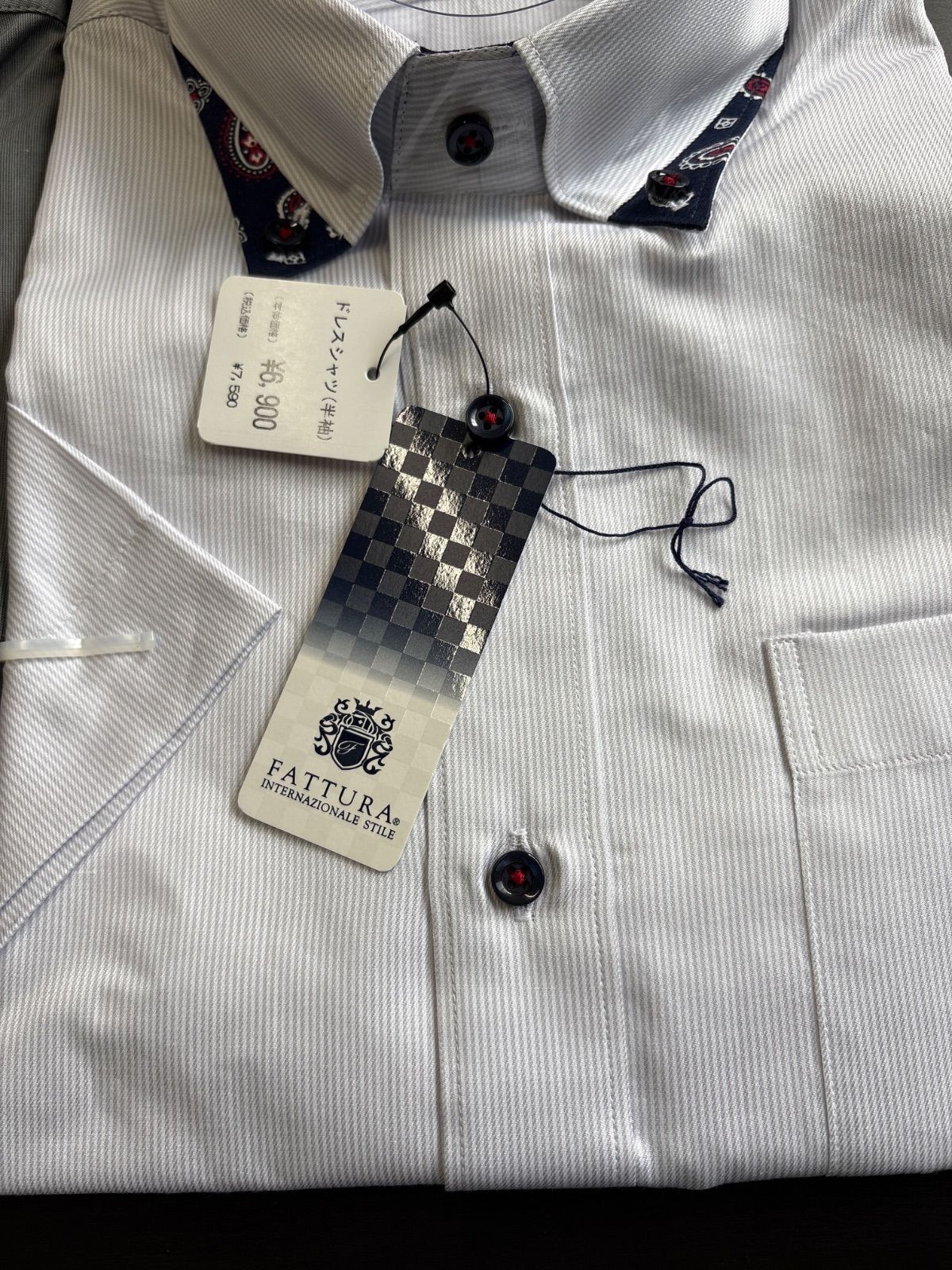 限定セール，爆買い 新品未使用　FATTURA 日本製　シャツ2枚セット　ボタンダウン　ピンク、ブルー　綿100 長袖サイズL