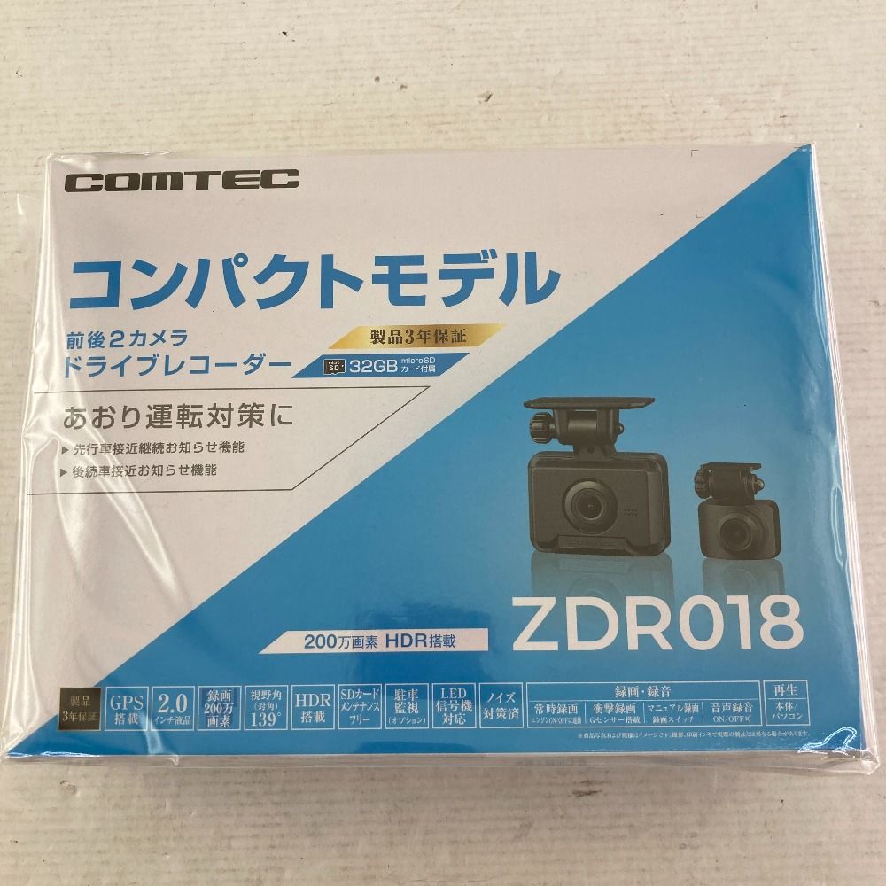 03w14933/【未開封品】COMTEC コムテック 前後2カメラ ドライブレコーダー コンパクトモデル ZDR018