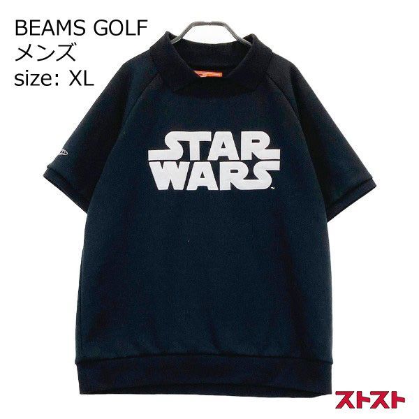 BEAMS GOLF ビームスゴルフ 襟付 半袖スウェットトレーナー ブラック系 