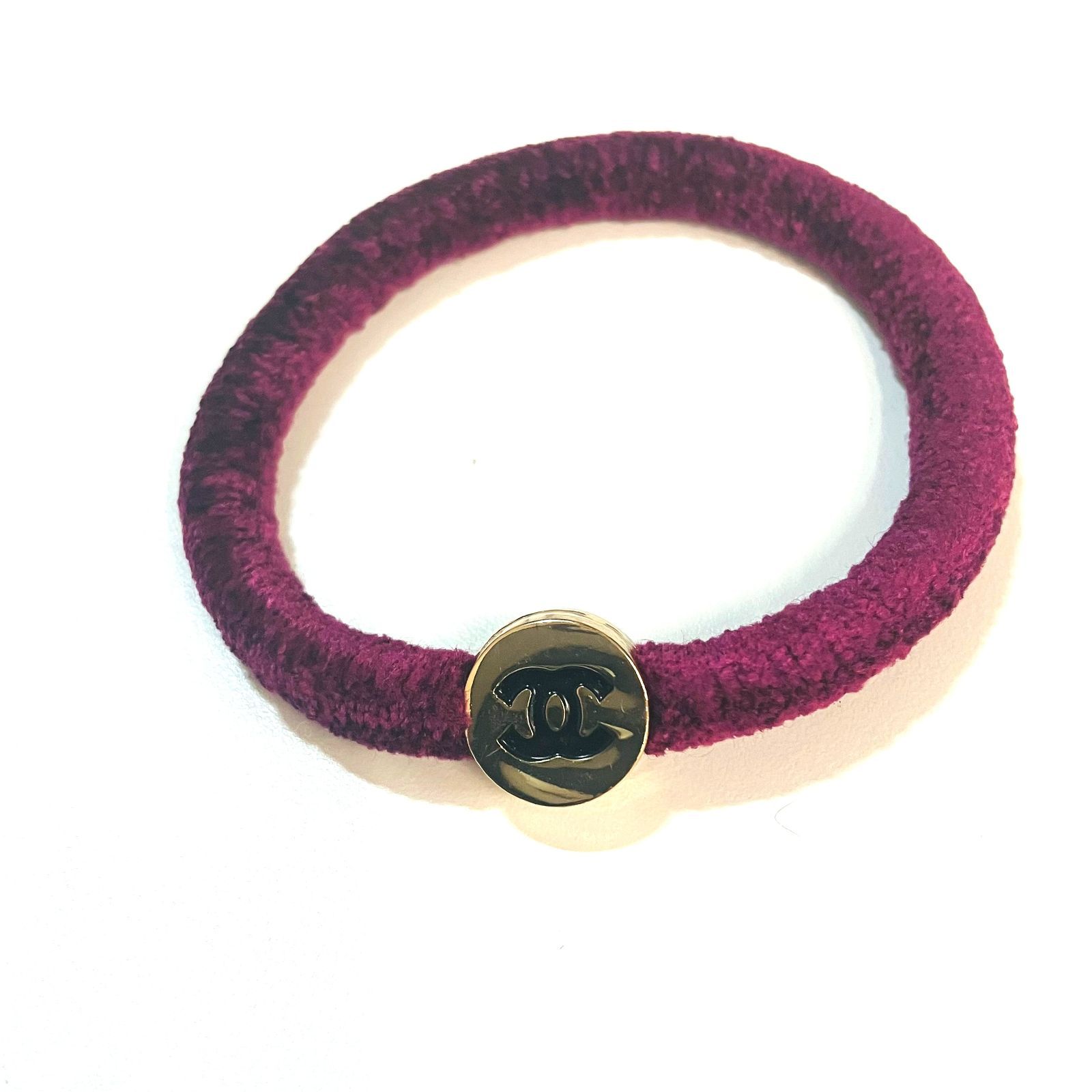 ♥品 CHANEL シャネル ノベルティ COCOマーク ヘアゴム バイオレット X2086