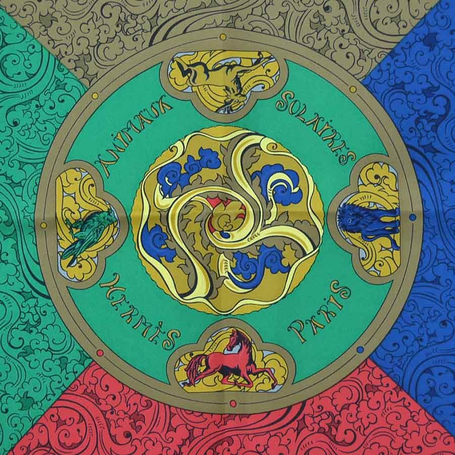 エルメス HERMES スカーフ カレ90 ANIMAUX SOLAIRES - メルカリ