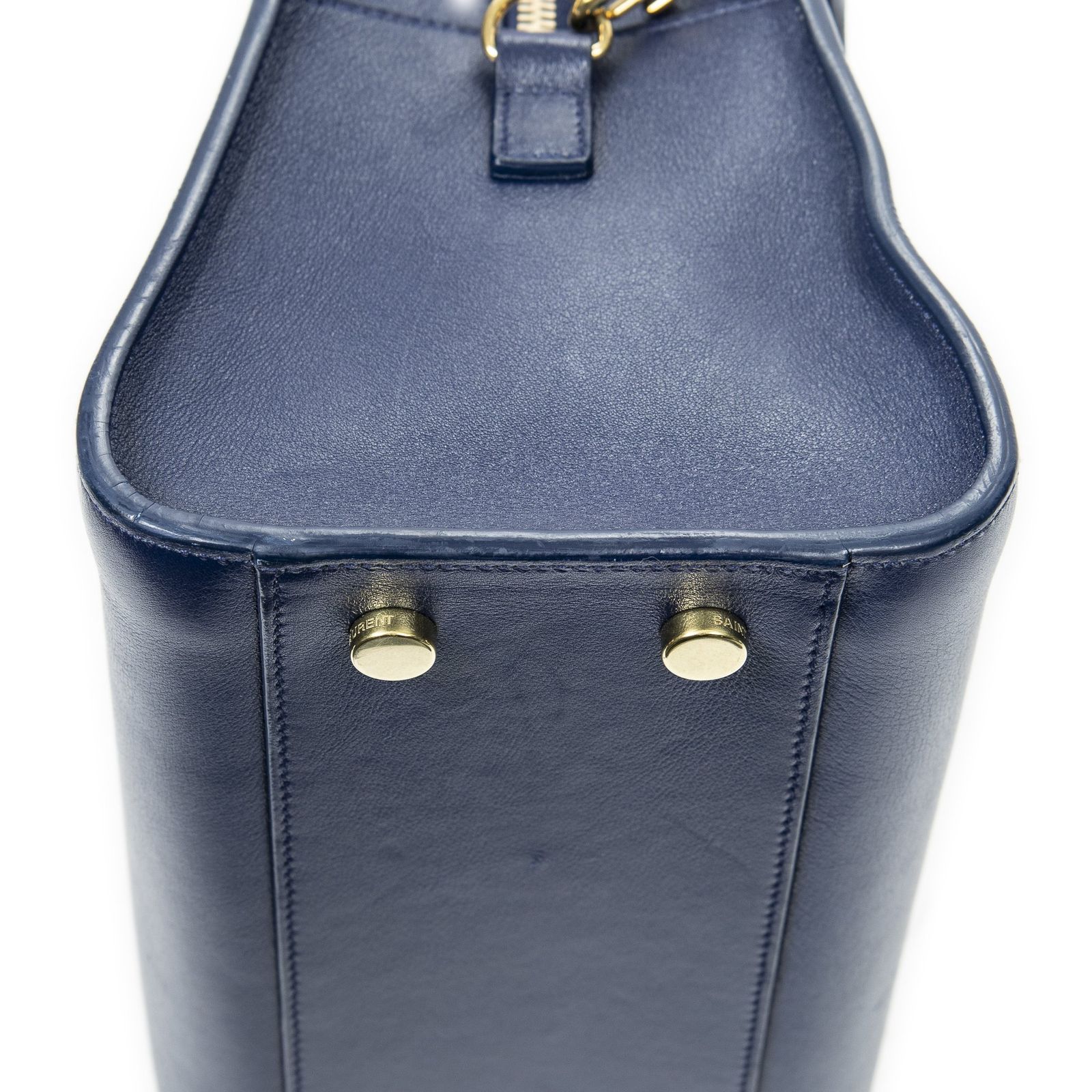 イヴサンローランネイビーカーフスキンレザーA