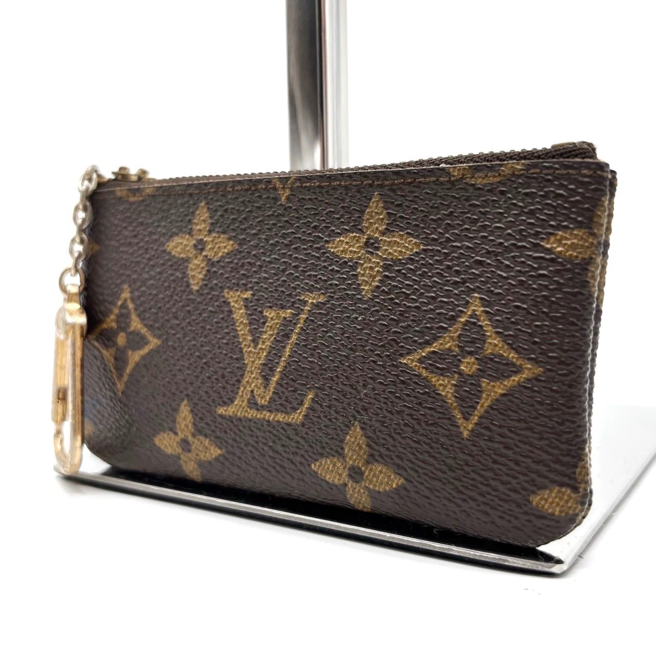 LOUISVUITTON ルイヴィトン コインケース 小銭入れ ポシェトクレ モノグラム 総柄 ロゴ型押しゴールド金具 PVCレザー ブラウン 茶色