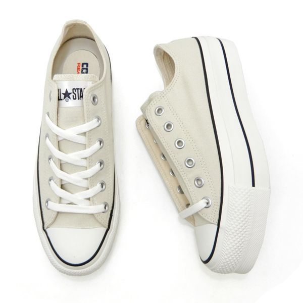 【美品】コンバース オールスター リフテッドOX ミルクホワイト 厚底3.5cm ALL STAR Ⓡ LIFTED OX / オールスター Ⓡ リフテッド OX
