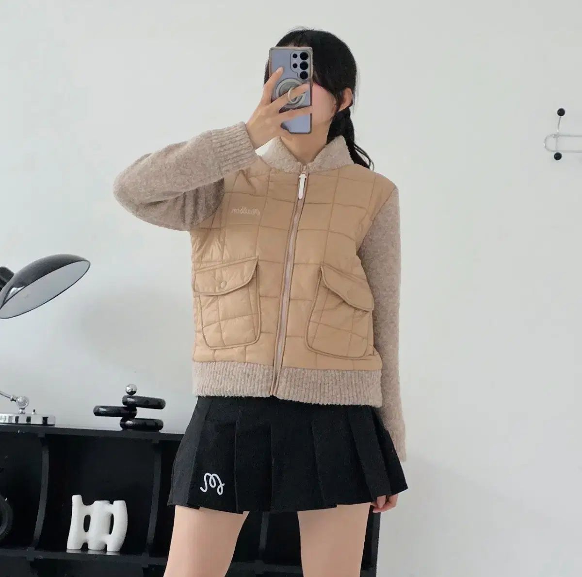 【送料無料 】 マルボンゴルフ スタシ キルト セーター ハイブリッド ダウン ジャケット