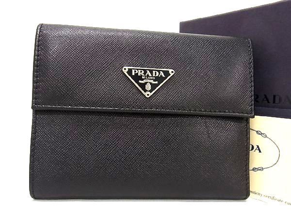 □新品同様□ PRADA プラダ M170X サフィアーノレザー 三つ折り 財布