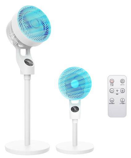 モデル-節電対策 REBOFO扇風機サーキュレーター24畳静音左右首振りDCモーターパワフル送風6段階風量調節リモコン付きタイマー機能自動運転一台5役軽量換気空気循環冷房省エネ部…
