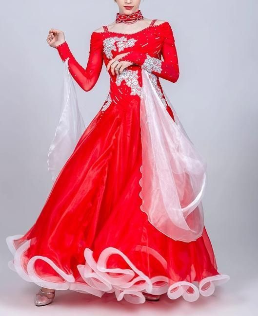 社交ダンスドレス モダンダンス　刺繍 キラキラ　ホワイト オーダーメイド 社交ダンスドレス モダンダンス 刺繍 キラキラ ホワイト オーダー