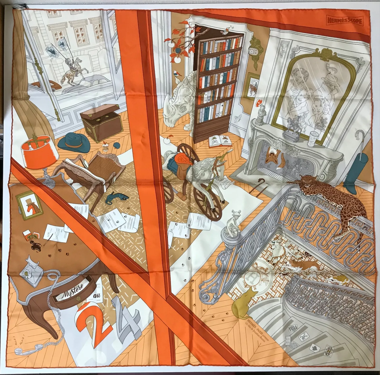 【HERMES】カレ90　新品未使用 24番地のミステリー　上品アニマル カレ 90 《24番地のミステリー》 - ブルー | Hermès - エルメス