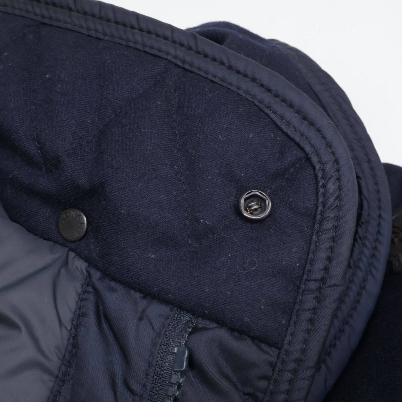 充実感 MONCLER モンクレール 並行 16年製 RYAN ライアン ナイロン×ウール 切り替え フーデッド 0 ブレスレット