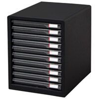 レターケーススリム10段L-10SRダークグレー アイリスオーヤマ