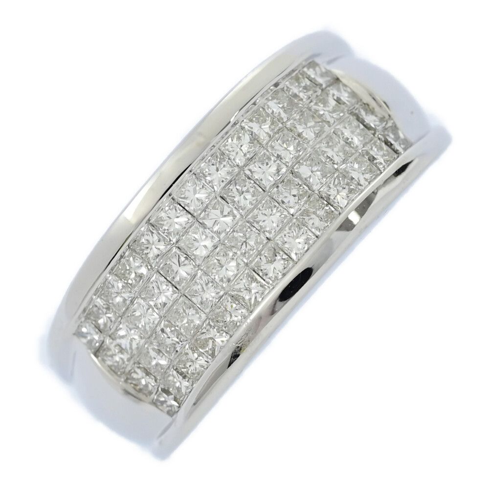 1.4ct|プリンセス ダイヤモンド リング 指輪|K18 WG無 -11.0g|19号| 59|ホワイトゴールド|プレゼント|記念日 S メンズ レディース 555870