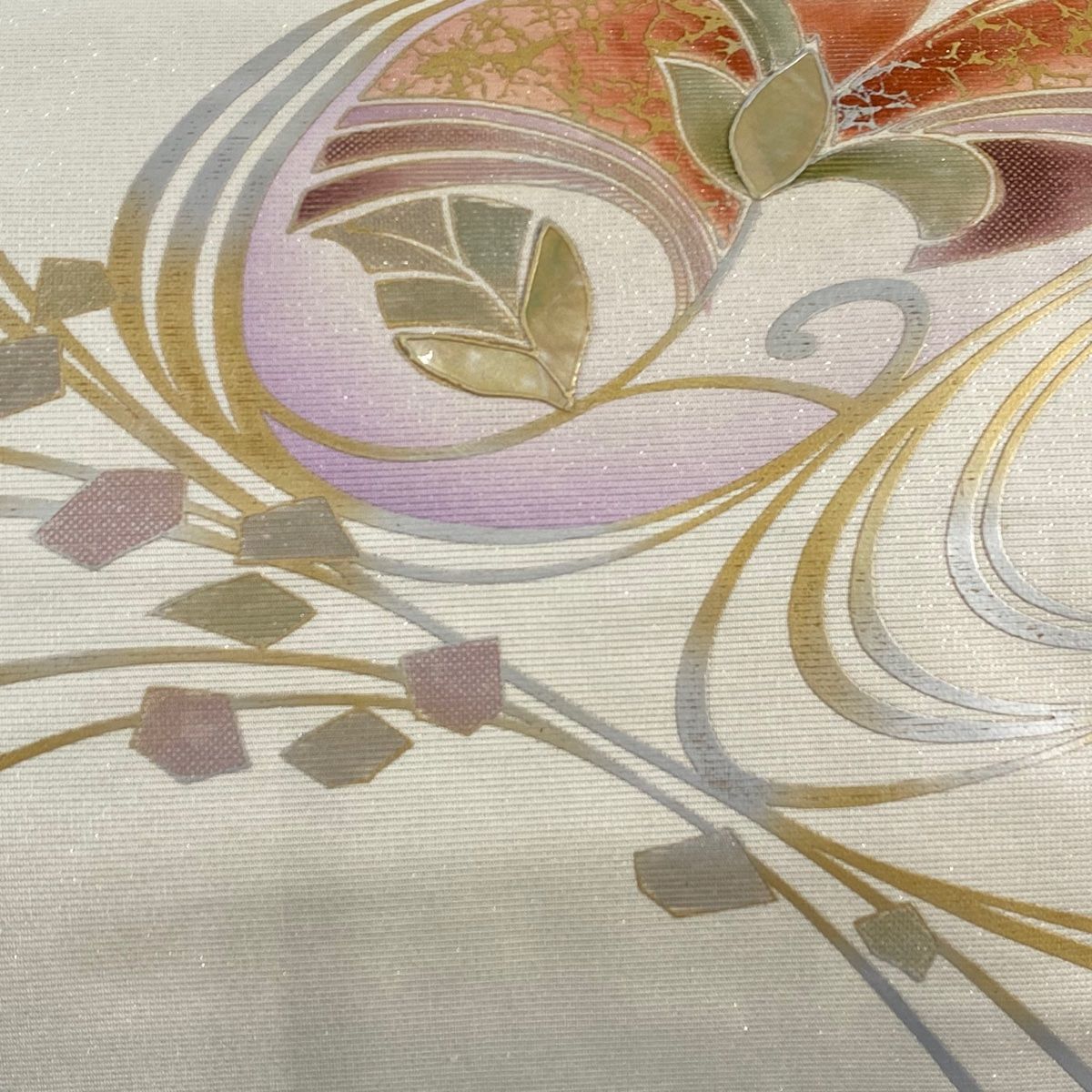 名古屋帯 秀品 花唐草 流水 金銀彩 白 正絹 【中古】 - メルカリ