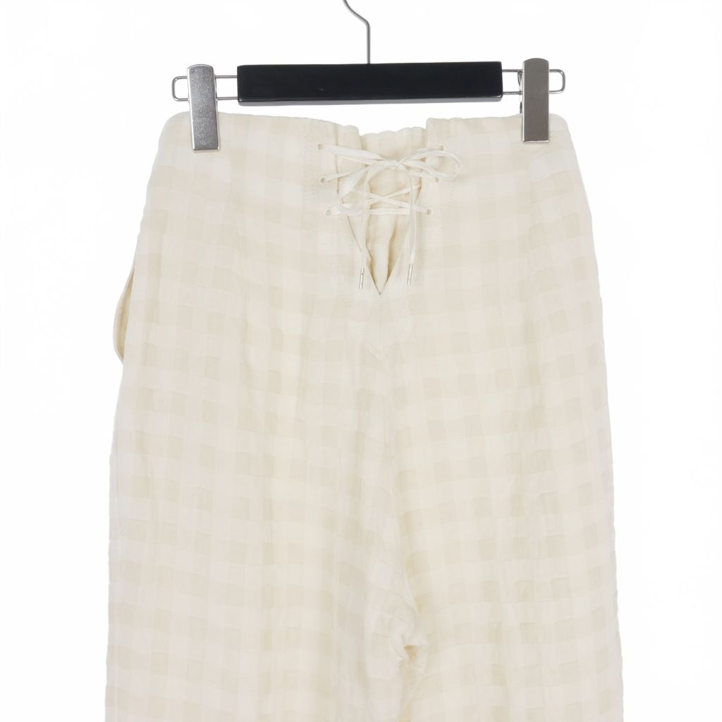 アキコアオキ AKIKO AOKI 22SS レースアップワイドパンツ チェック  