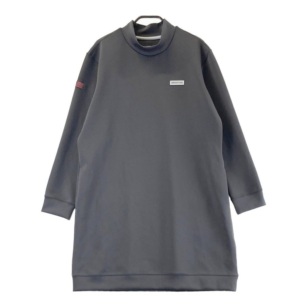 サイズ L BRIEFING GOLF ブリーフィング ダンボールニット 3Dロゴ 長袖ワンピース グレー系 240101443392 ゴルフウェア レディース ストスト