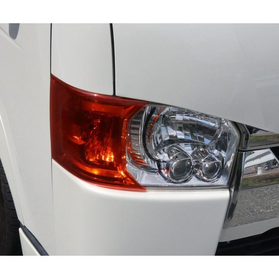 200系ハイエース レジアス 4型5型6型以降用 ヘッドライト コーナーレンズ カバー US オレンジ 標準ワイド